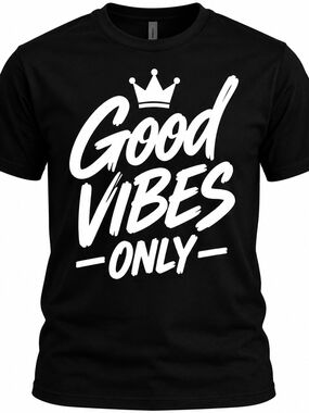 Good Vibes Only Men's Black Graphic T-Shirt